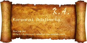 Korponai Adalberta névjegykártya